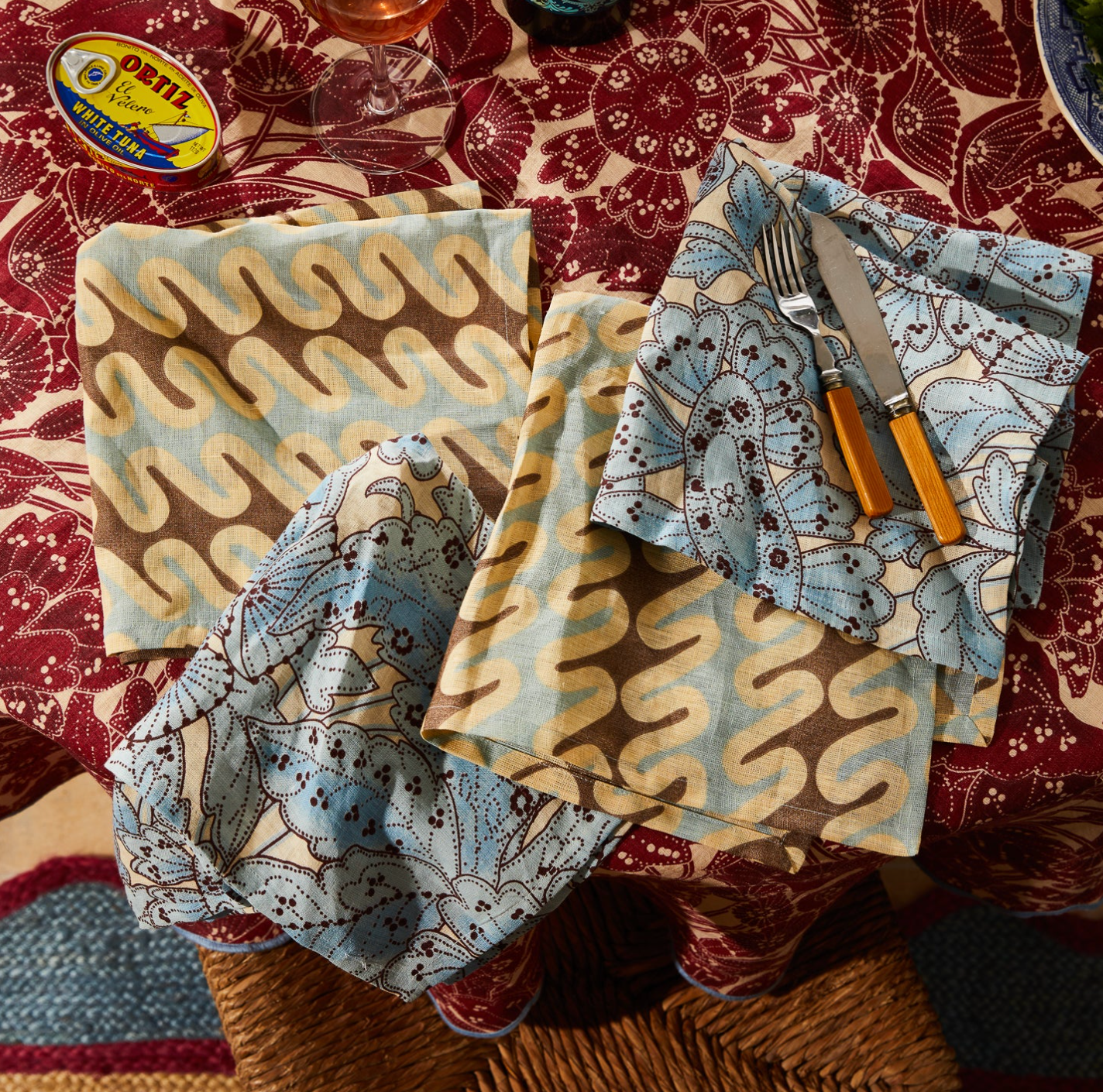 Lucia Napkin Set - Cerulean