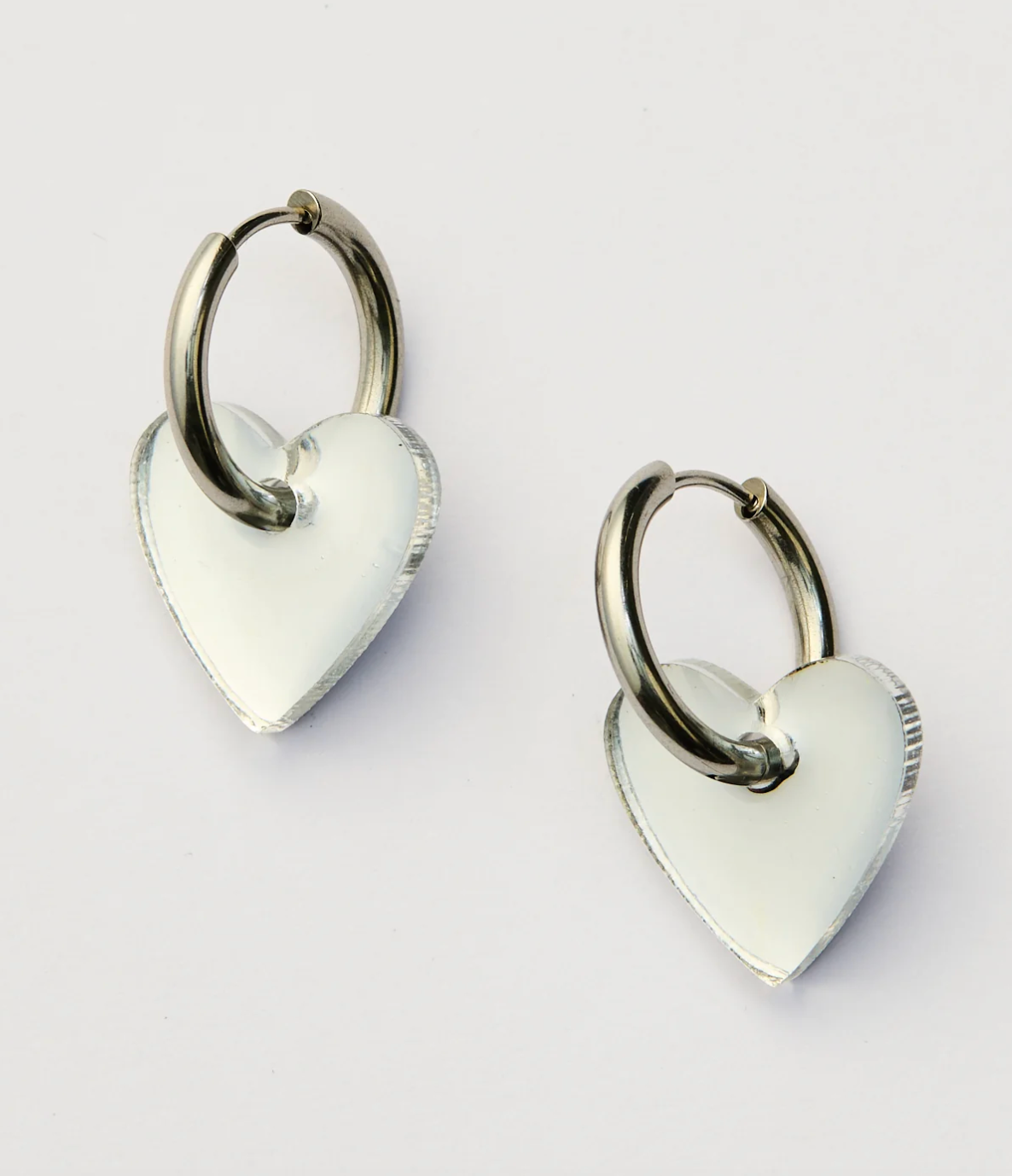 Marty Heart Earrings - Silver