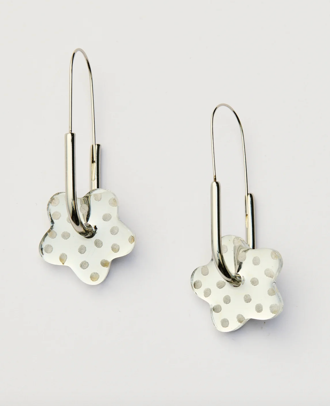 Dotty Flower Earrings - Silver