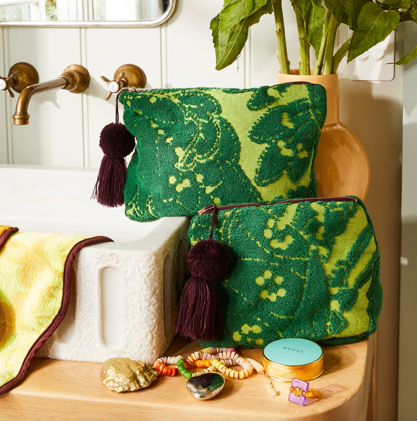 Lucia Terry Pouch - Kelp Small