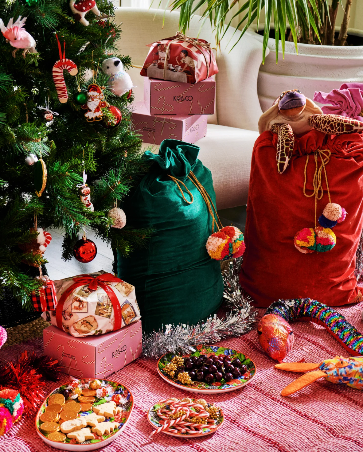 Jade Green Velvet Santa Sack