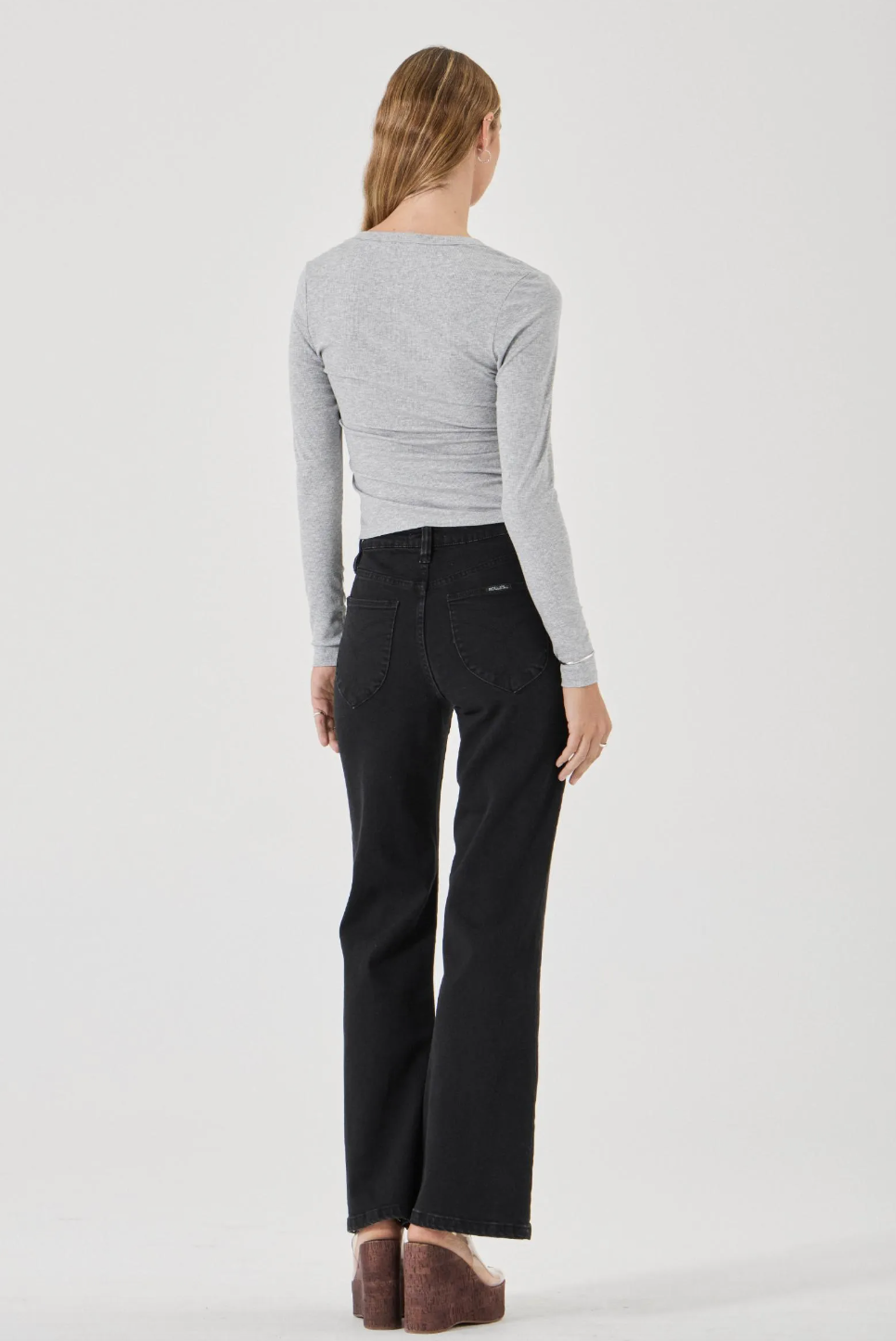 Studio Henley Long Sleeve Top - Grey Marle