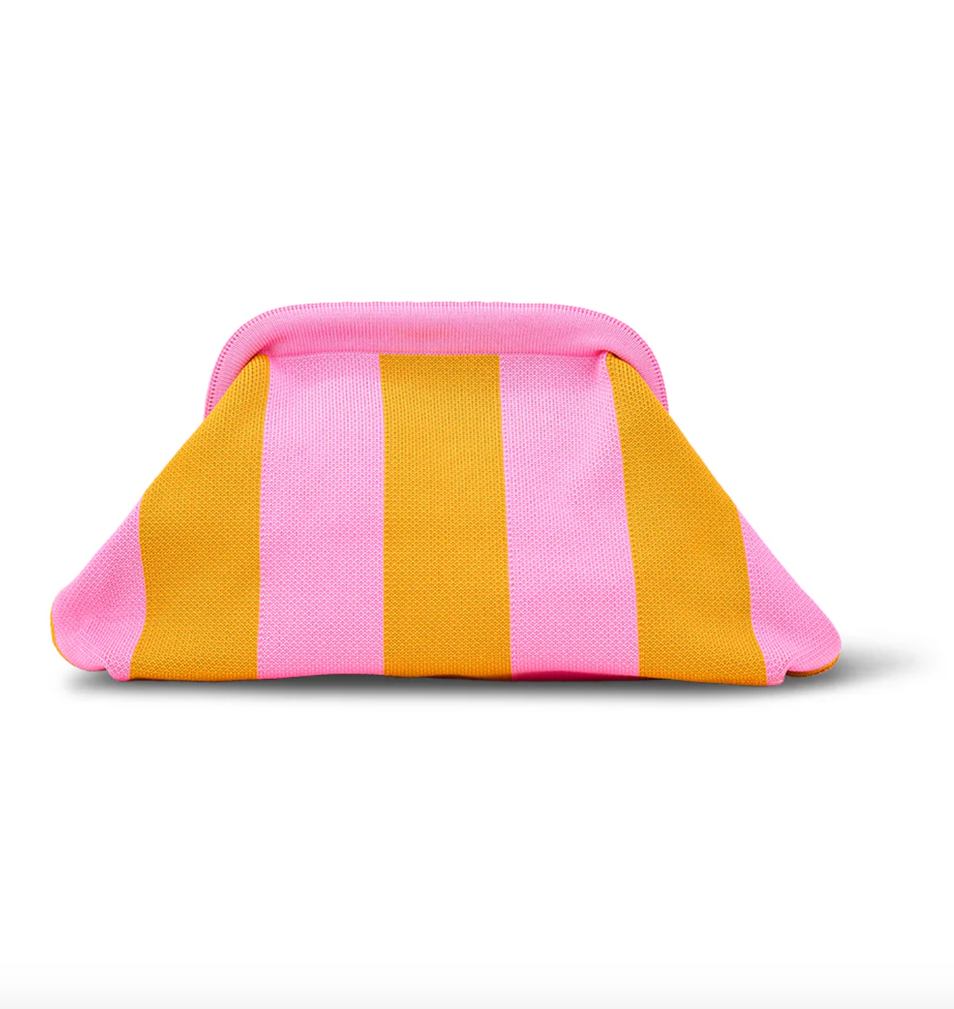 Dumpling Clutch - Orange and Pink Stripe