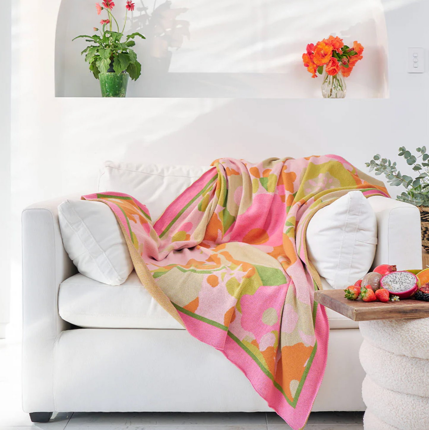 Cotton Knit Throw - Tutti Frutti