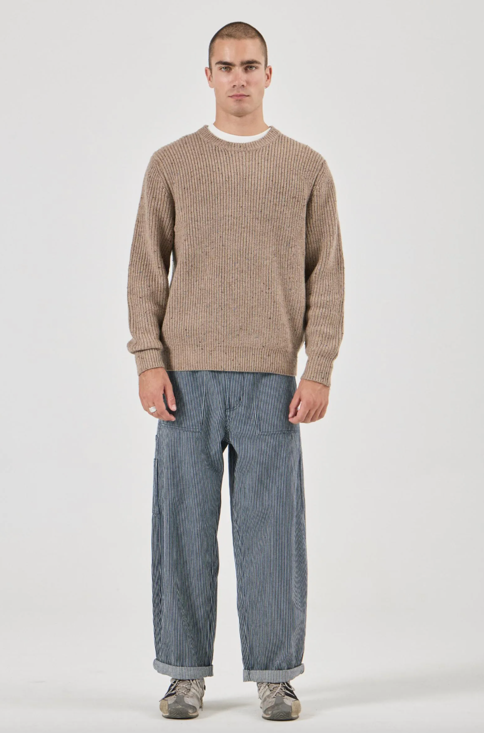 Fishermans Tweed Crew - Linseed