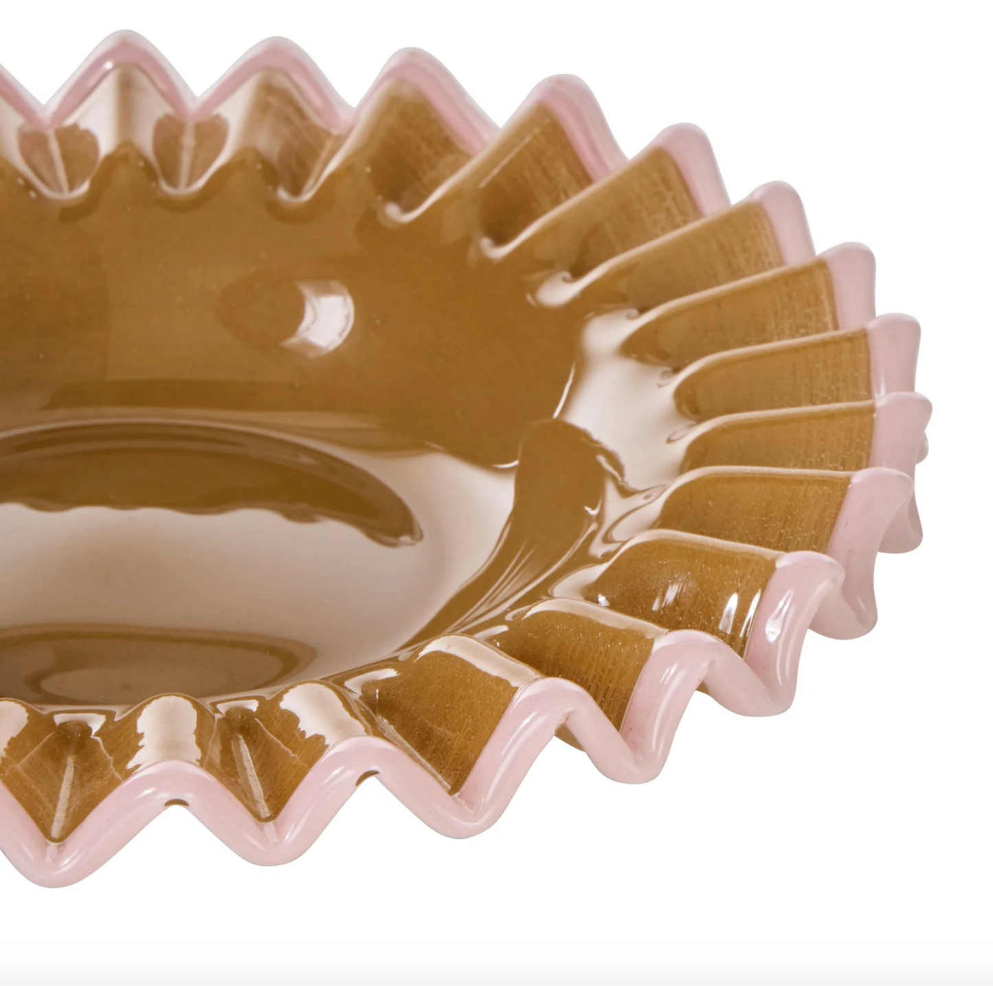 Sigrid Frill Dish Large - Mustard & Pink