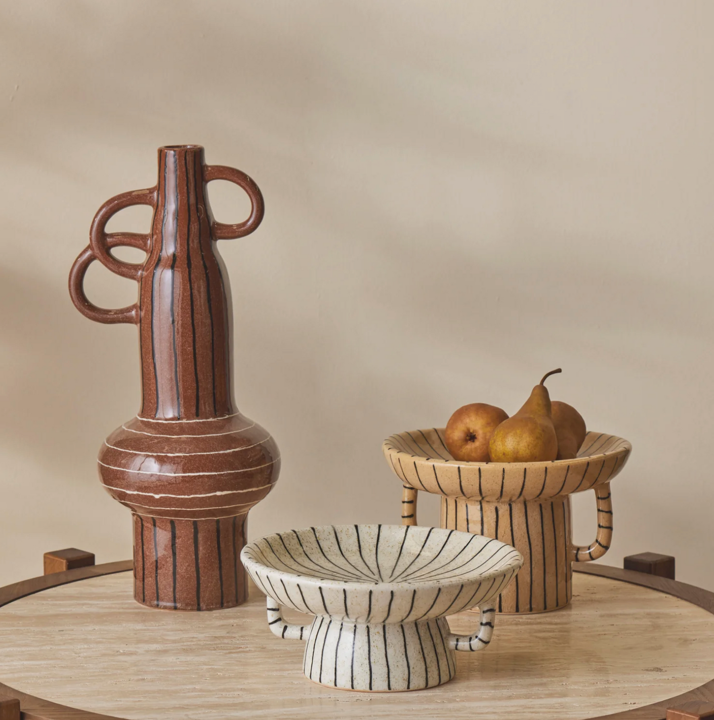 Sabi Stripe Decor Dish Small - White & Black