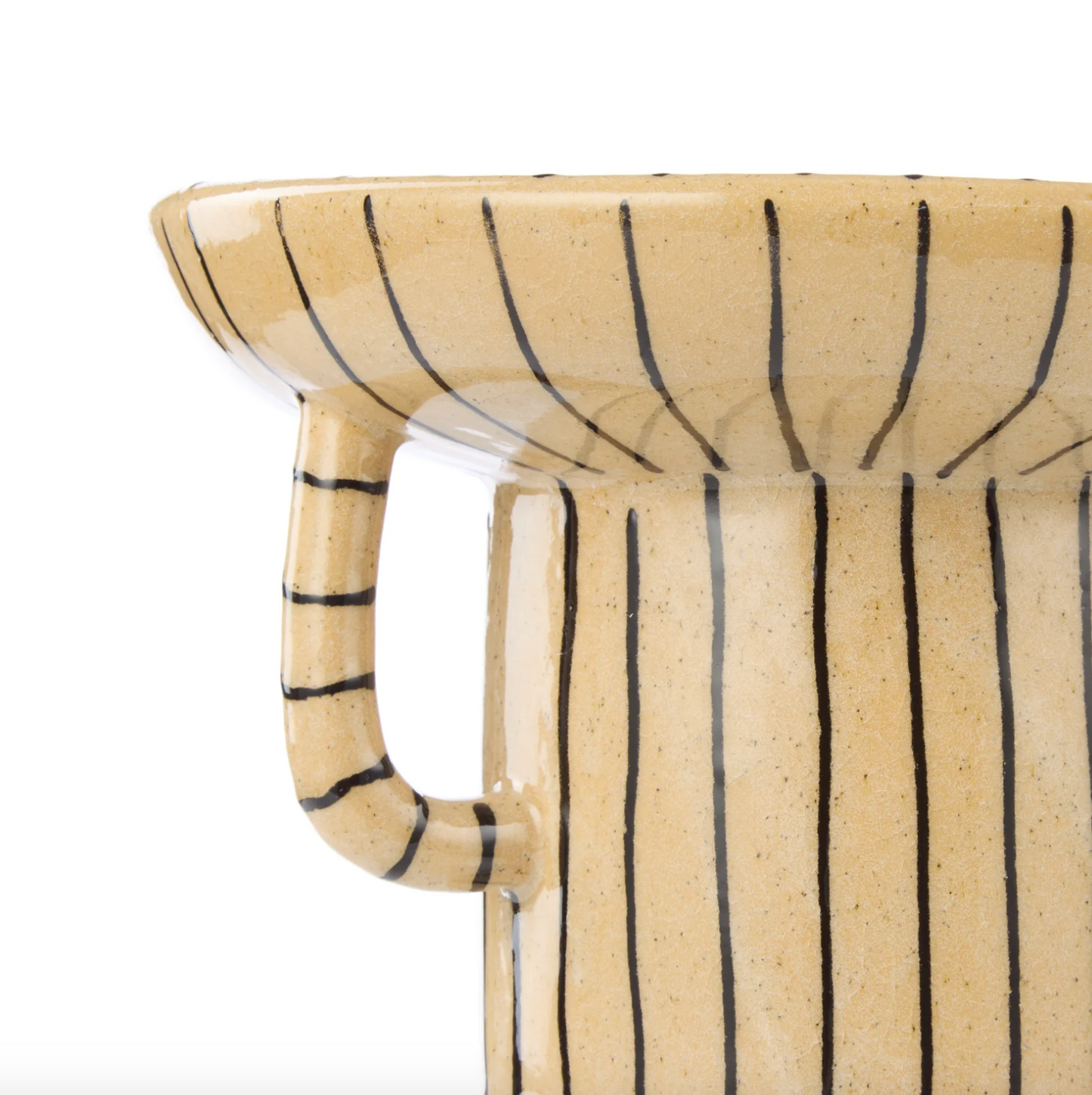 Sabi Stripe Decor Dish Large - Beige & Black