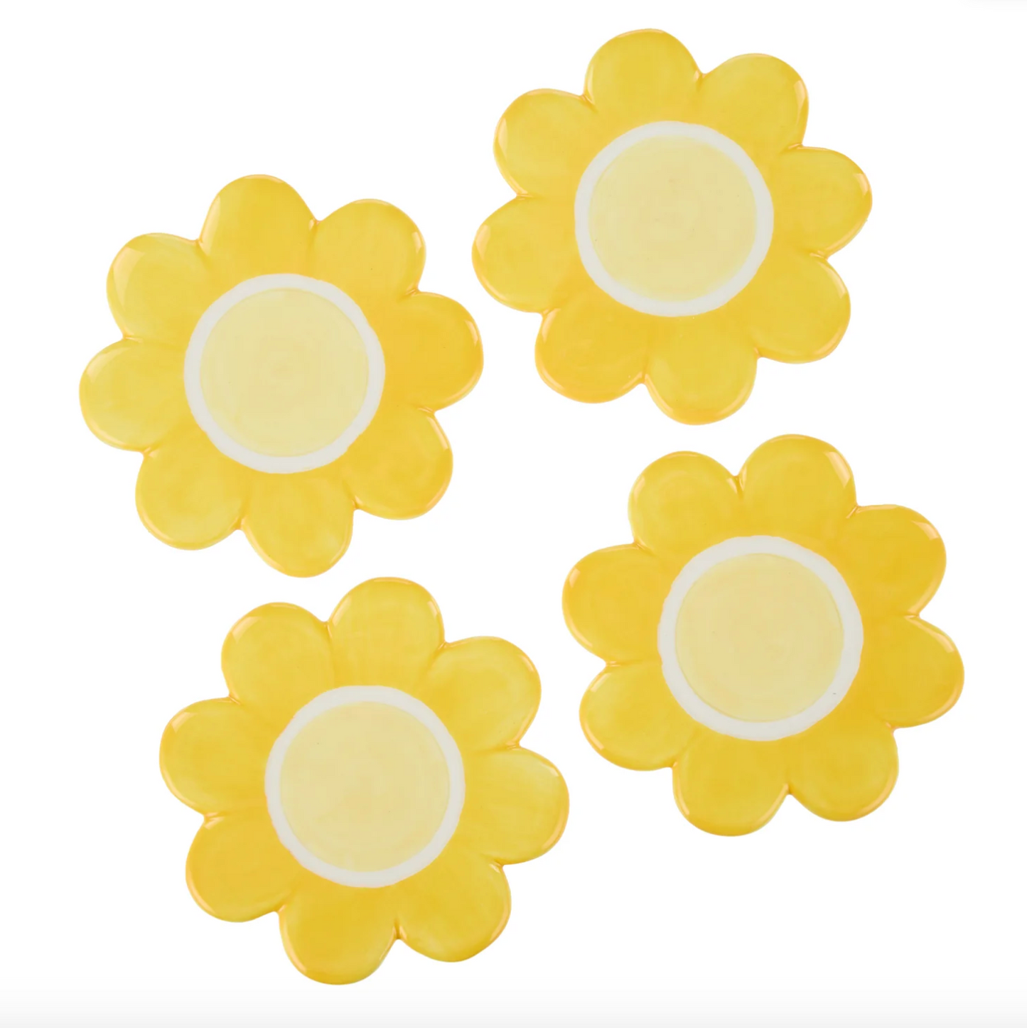 Posey Flower Coasters 4pcs Set - Yellow