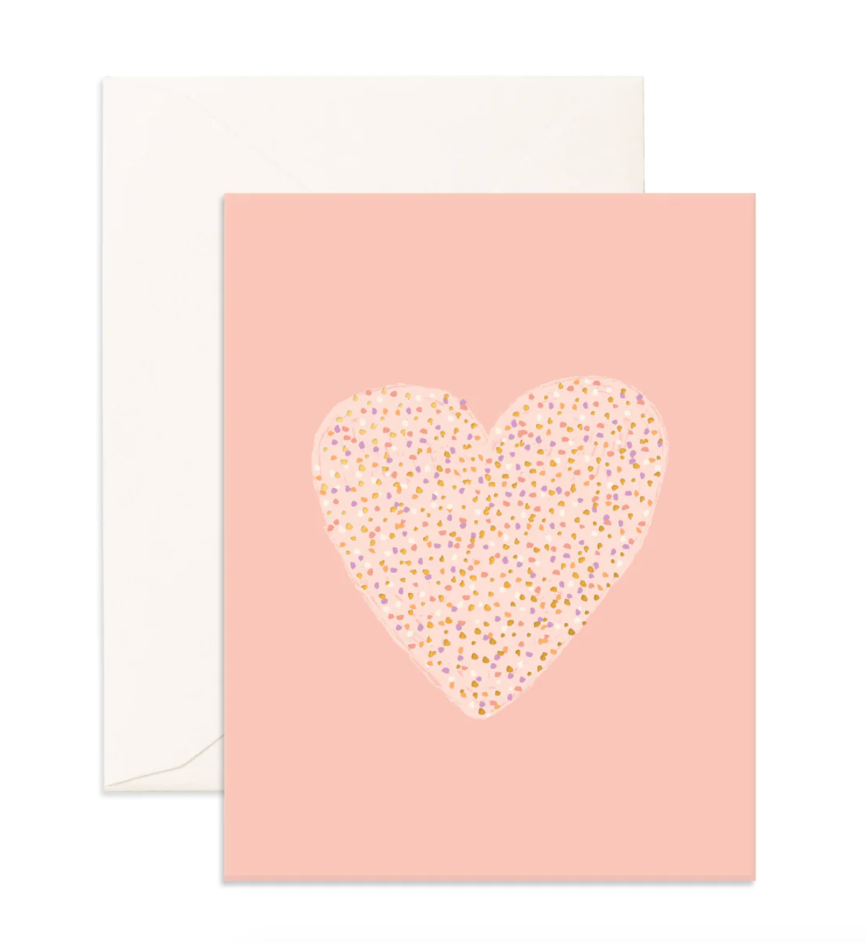 Sprinkle Heart Peach Greeting Card