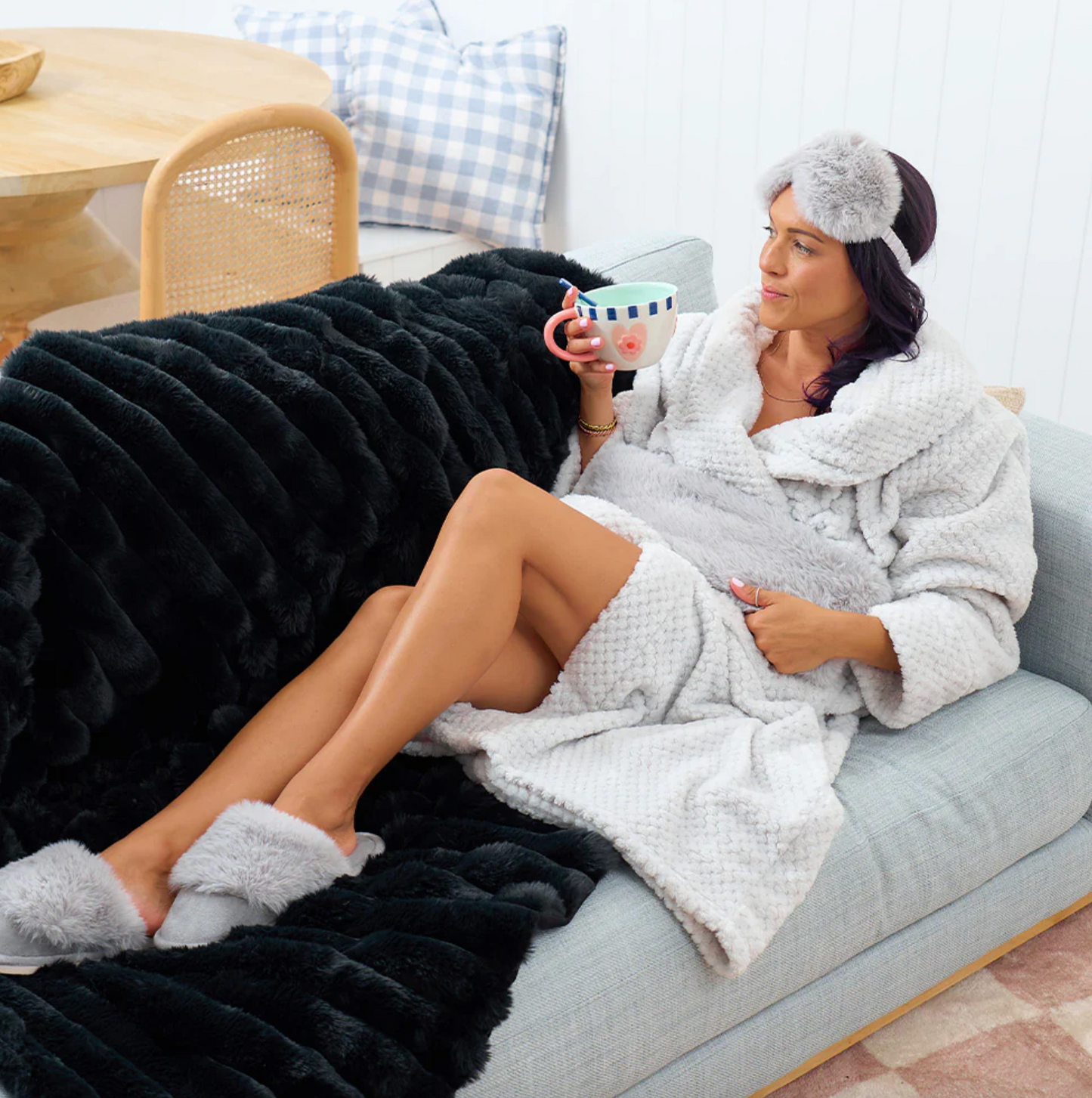 Bath Robe - Cosy Luxe Waffle - Light Grey