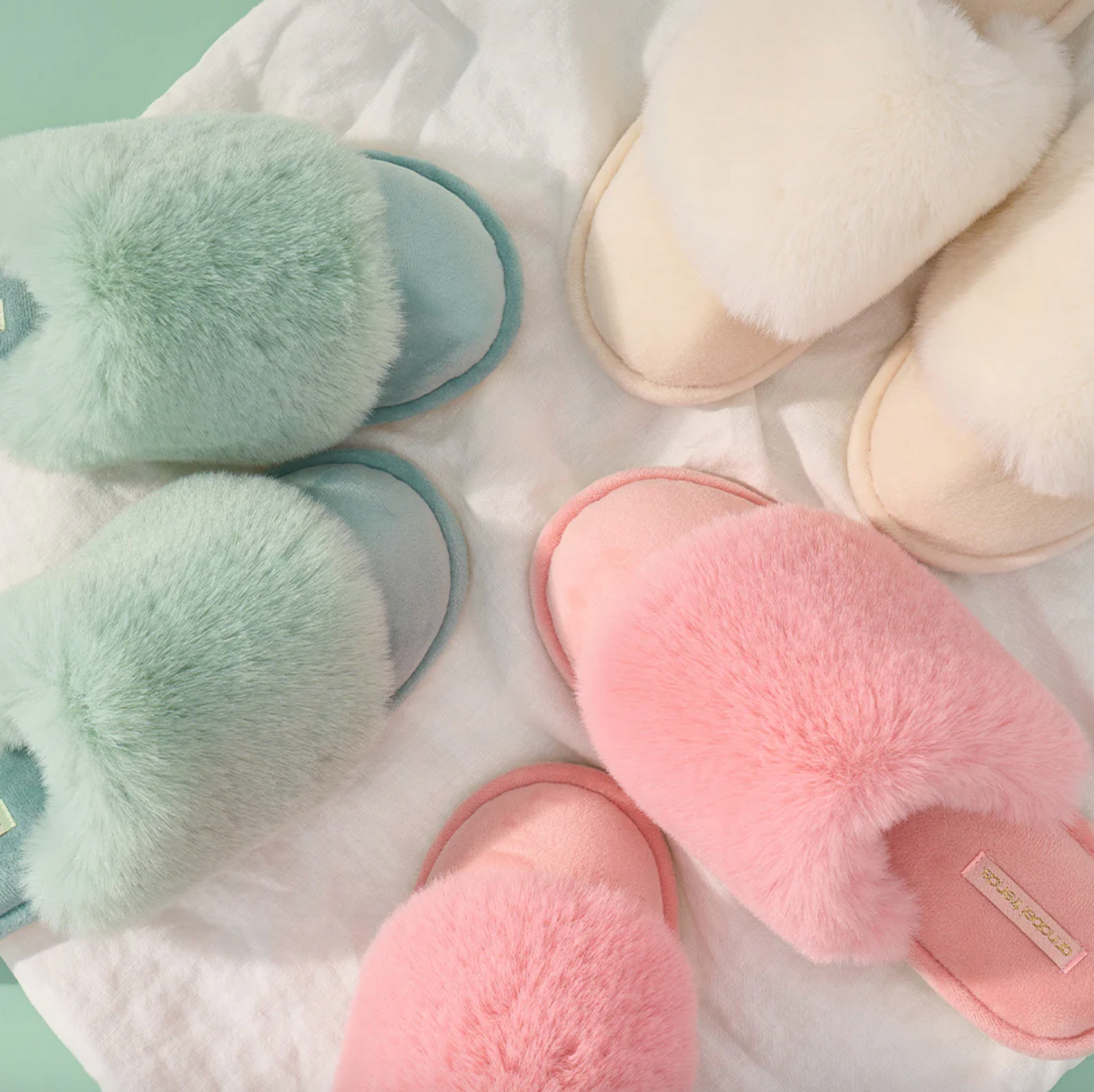 Cosy Luxe - Mist Green Slippers