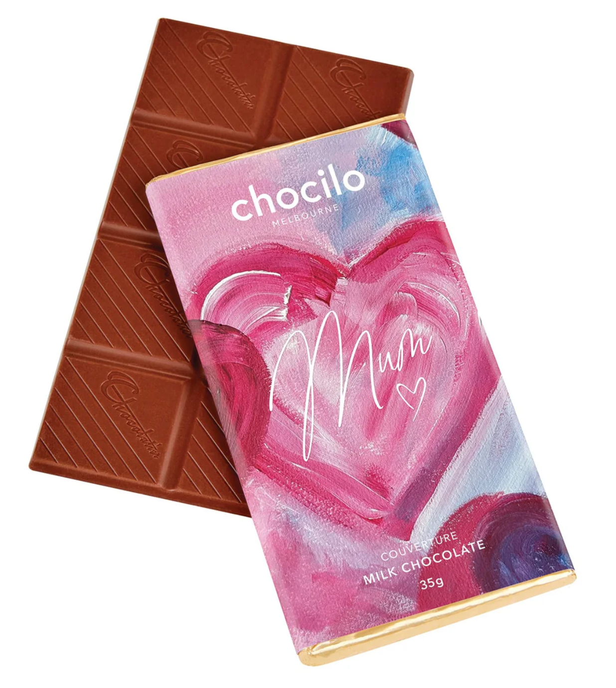 "Mum Painted Heart" Milk Chocolate Block