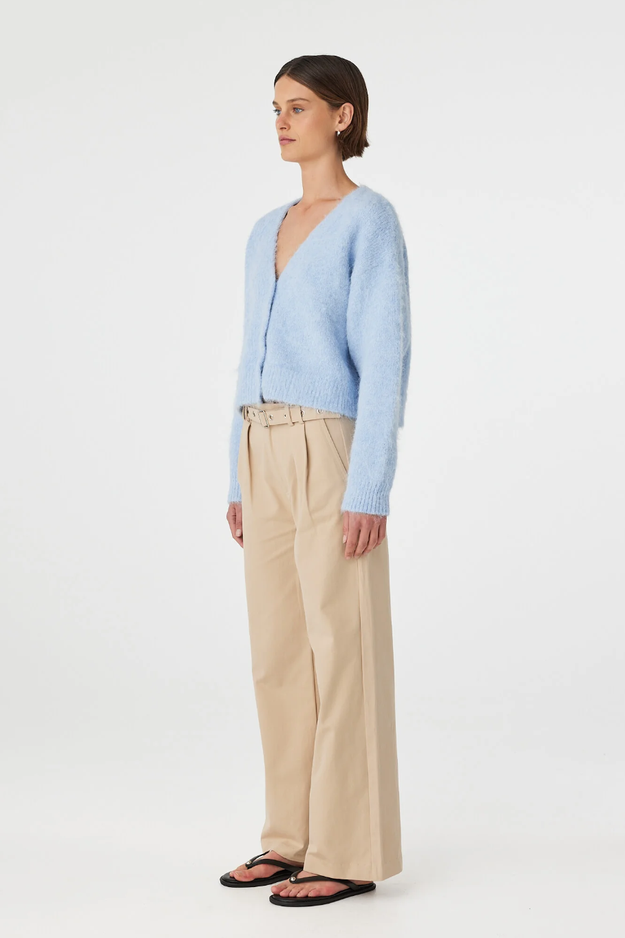 Liora Fluffy Cardigan - Sky