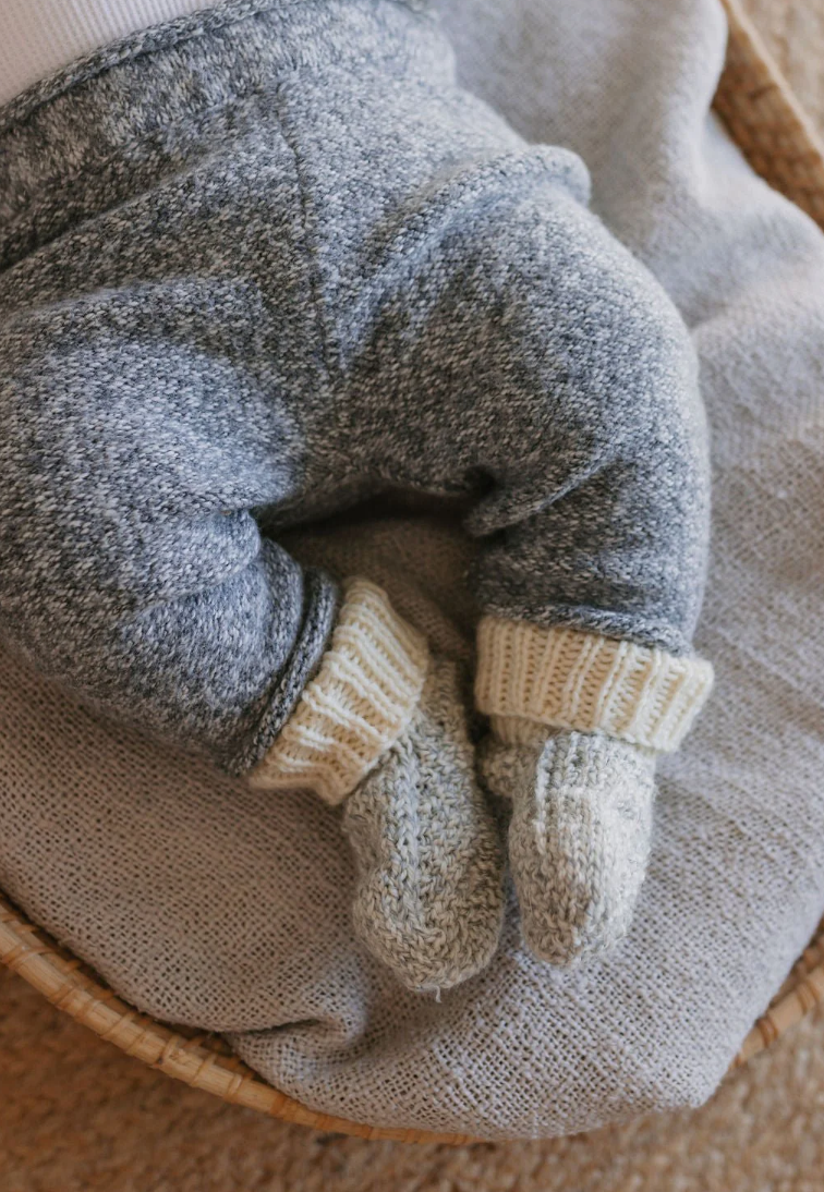 Springbud 100% Merino Booties - Cloud Marle