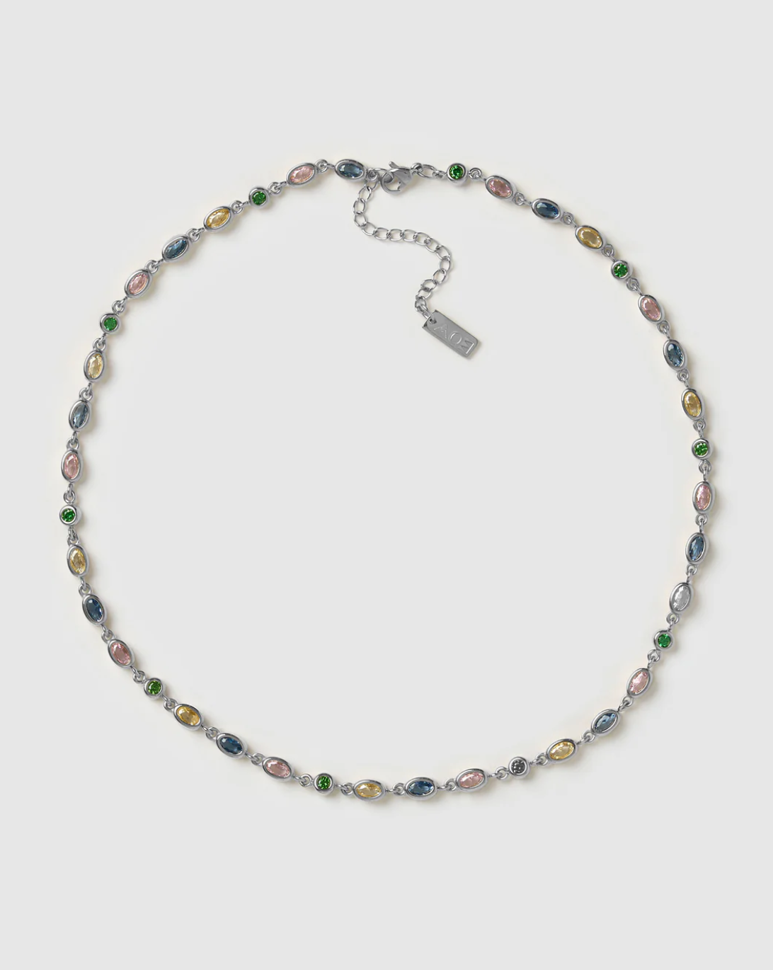 Isadora Silver Necklace - Multi Stones