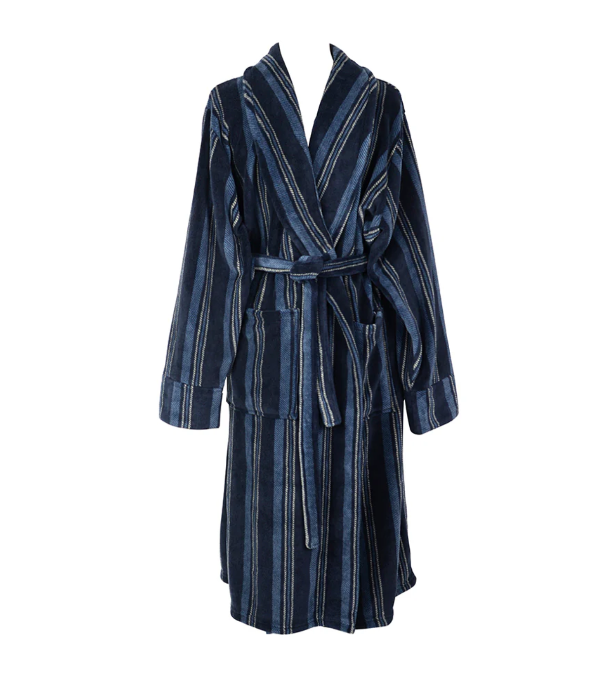 Men's Bath Robe - Blue Stripe