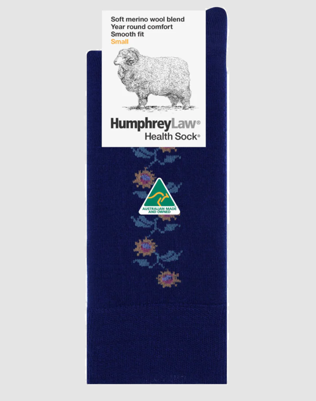 Sunflowers Merino Wool Health Sock - Small