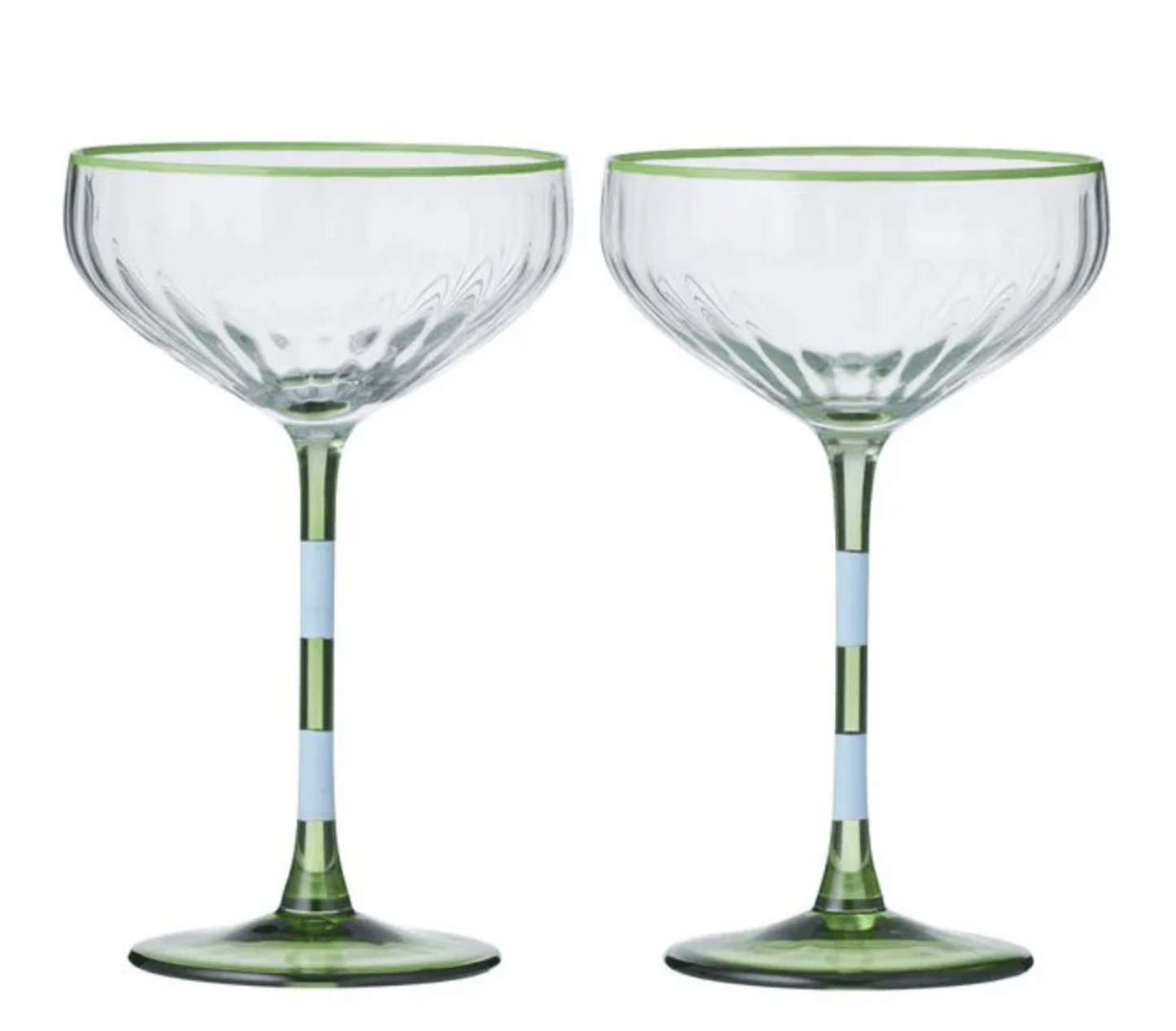 Lena Ribbed Coup Glass - Set of 2