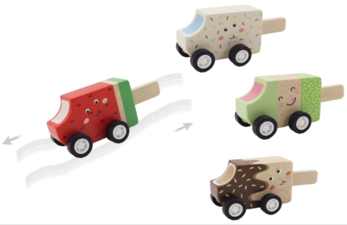 Wooden Pullback Icy Pole and Icecream - Various Styles