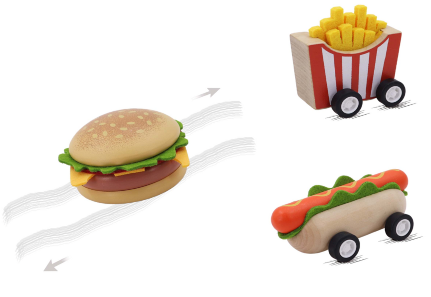 Wooden Pullback Fast Food - Various Styles