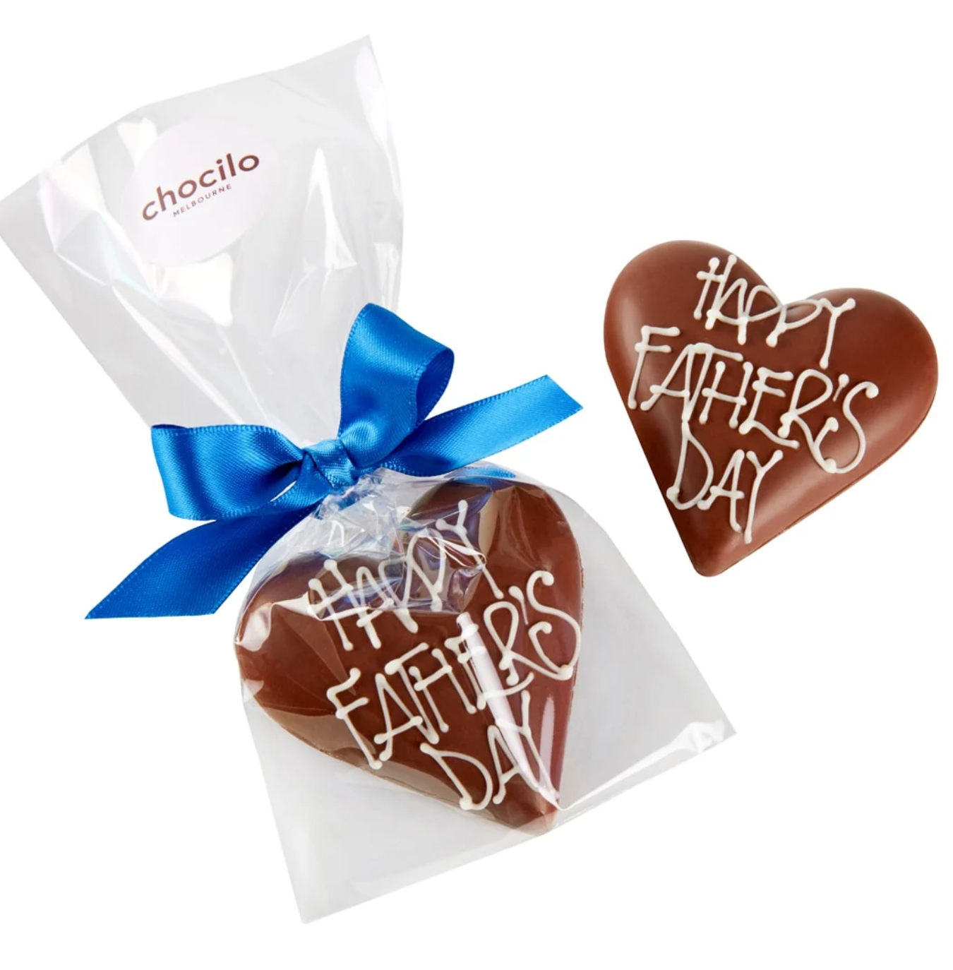 "Happy Father's Day" Praline Heart in Milk Chocolate Gift Bag