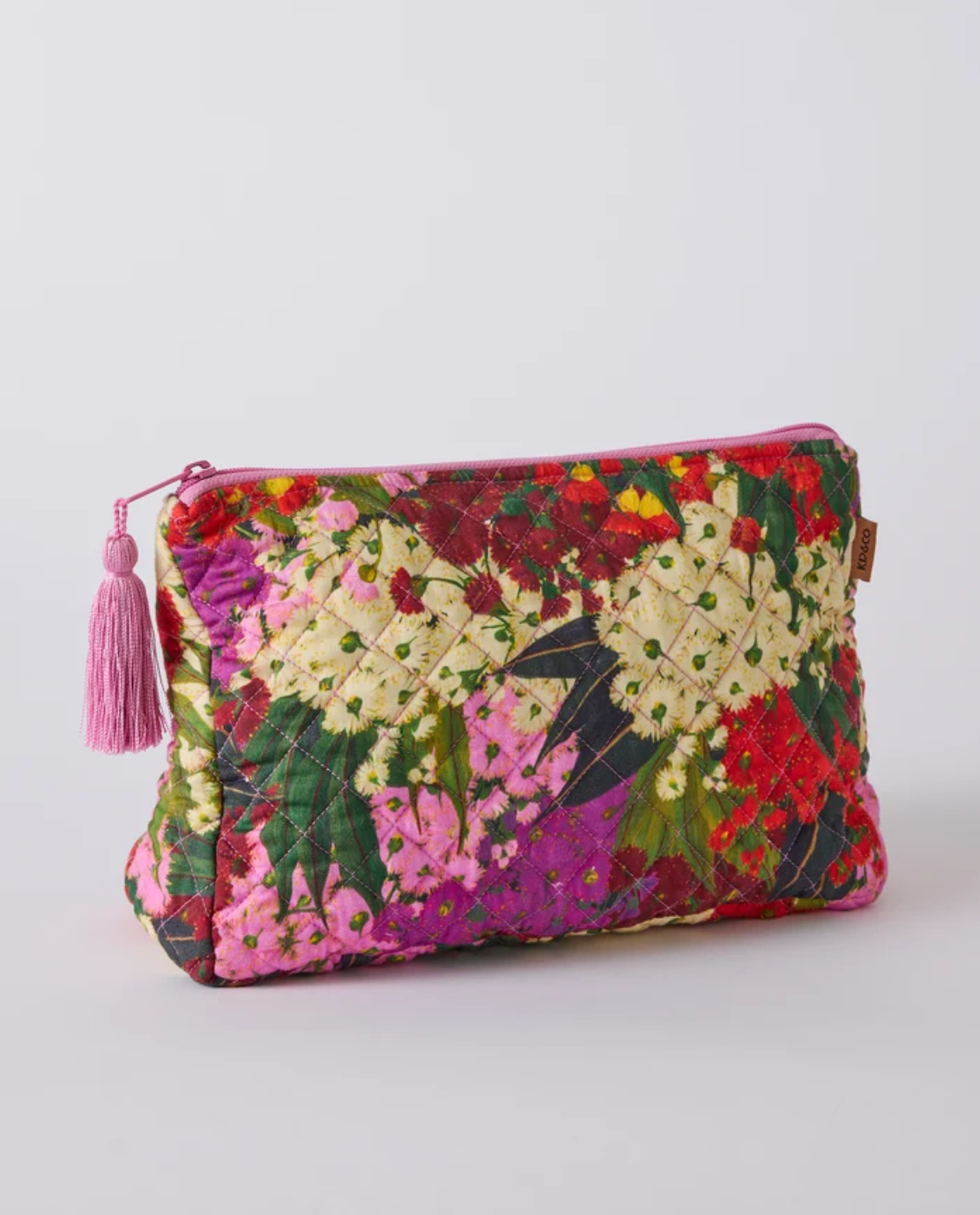 Australian Bush Blossom Quilted Cotton Toiletries Purse
