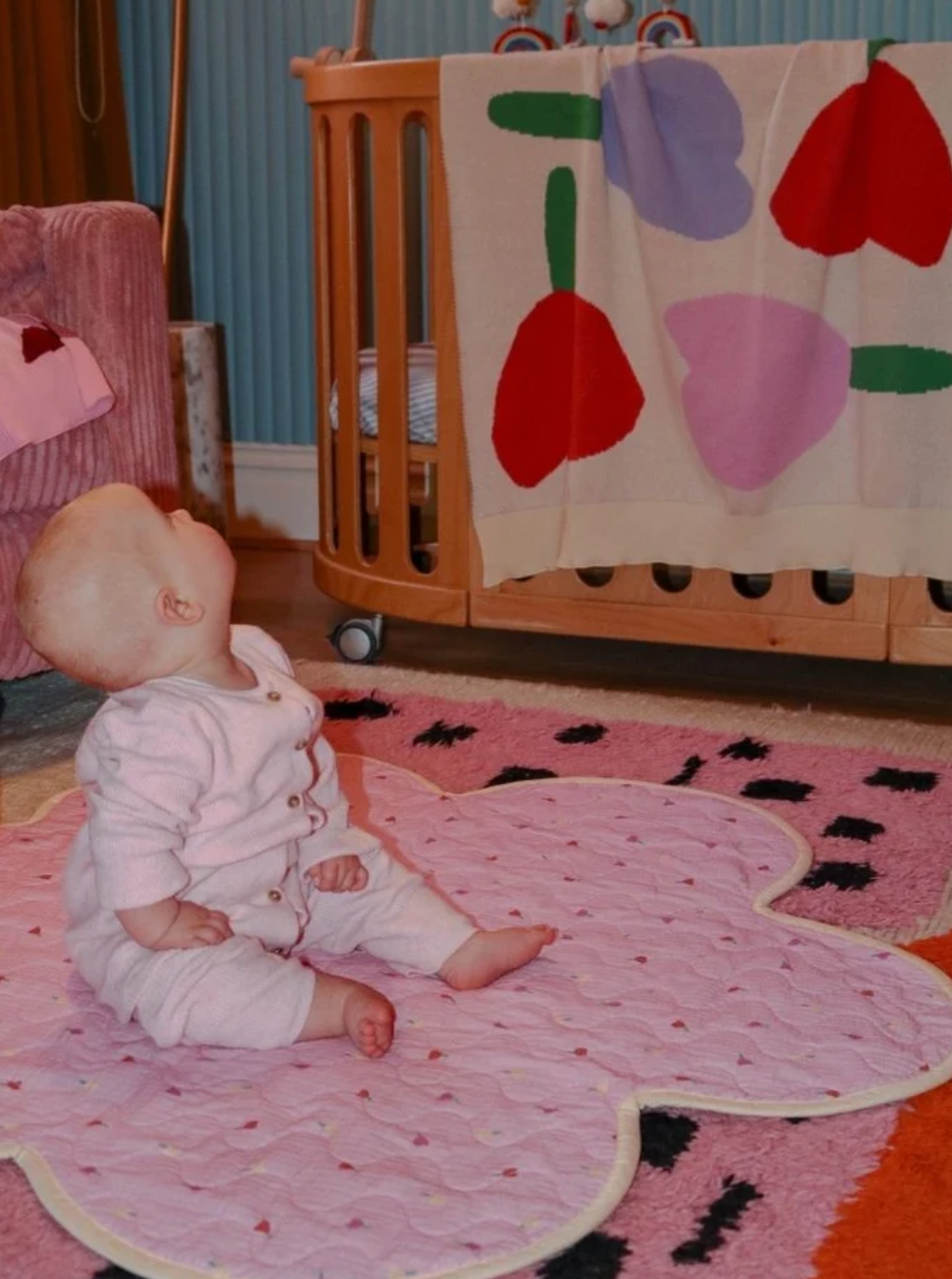 Forget Me Not Knitted Baby Blanket
