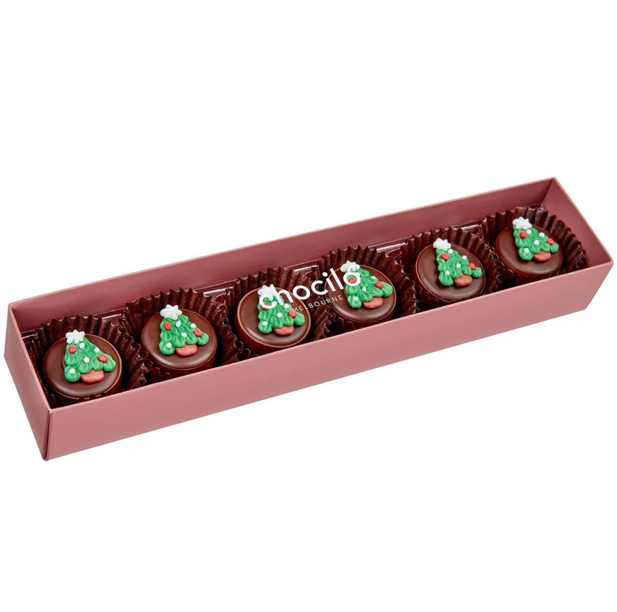 6 Pack Christmas Caramel Milk Chocolates Gift Box - 80g