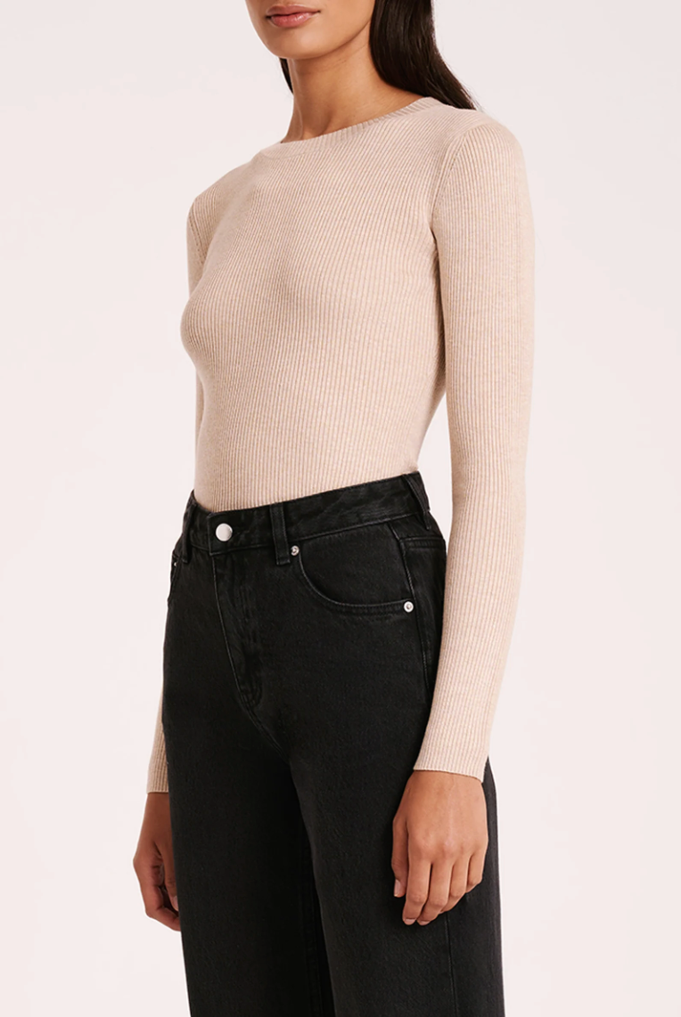 Classic LS Knit - Oat (Fine Rib)