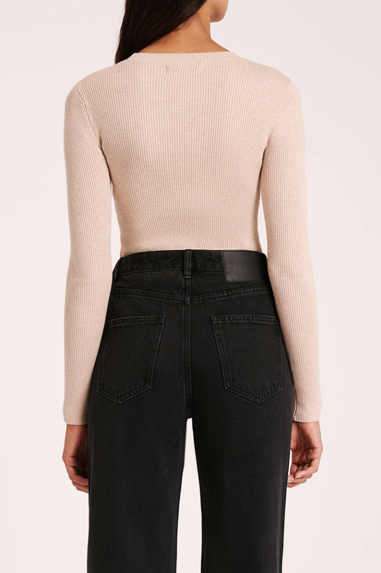 Classic LS Knit - Oat (Fine Rib)
