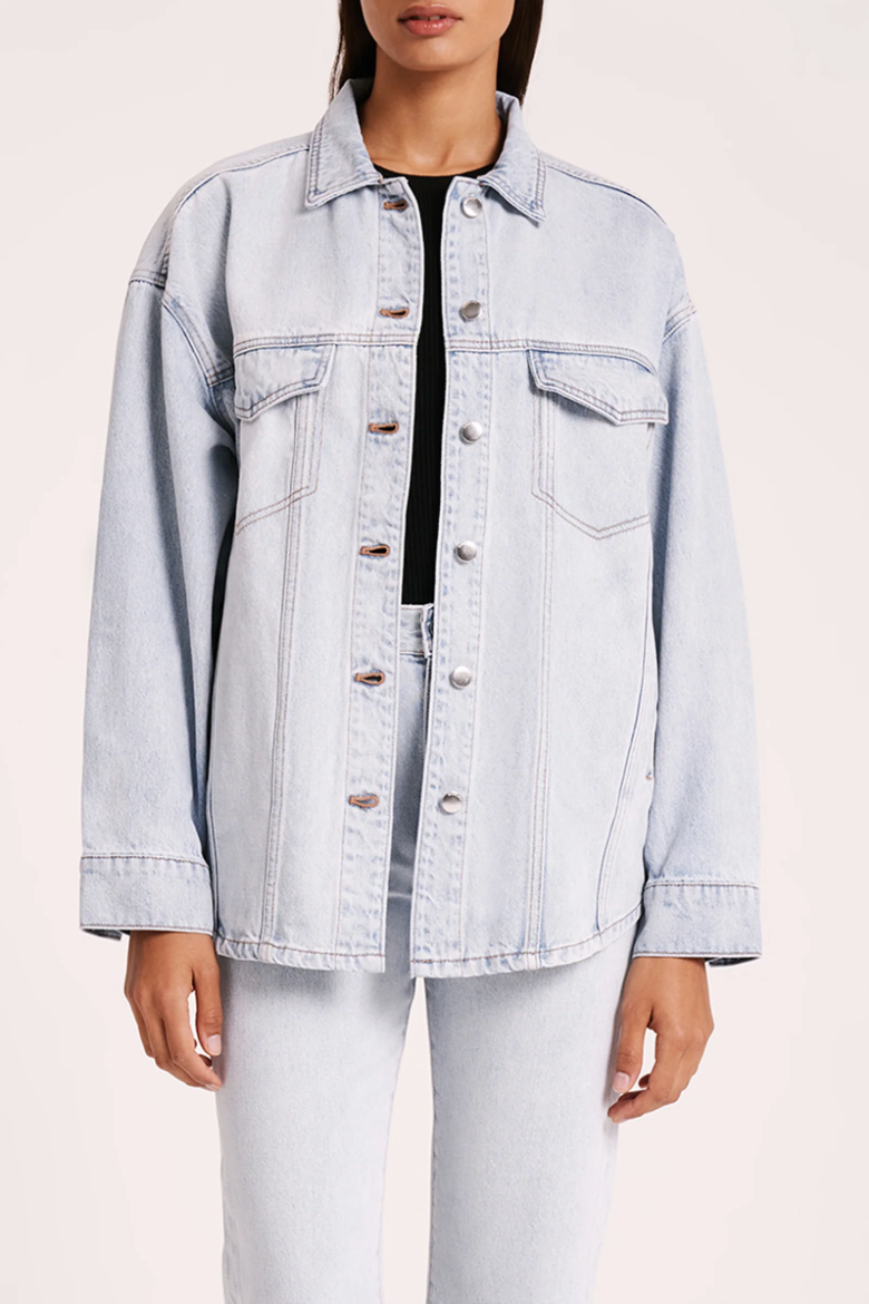 Organic Denim Jacket - Clear Blue