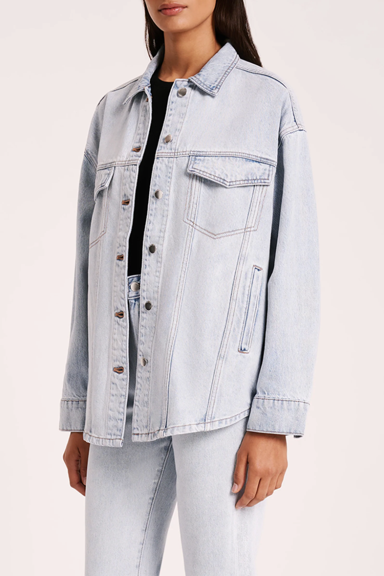 Organic Denim Jacket - Clear Blue