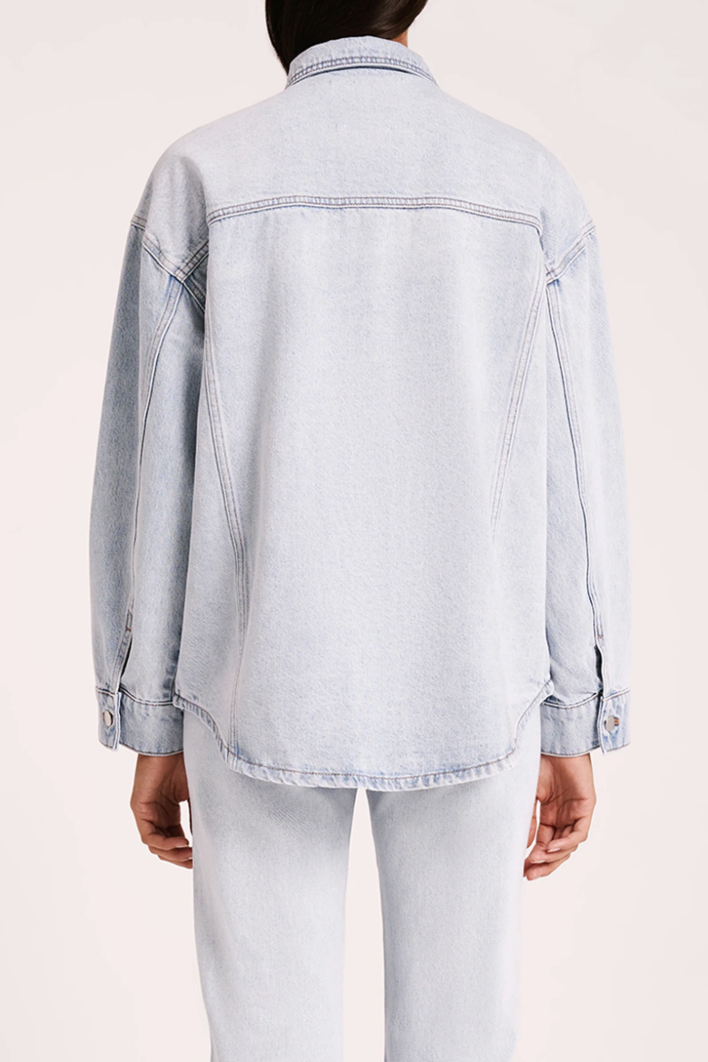 Organic Denim Jacket - Clear Blue