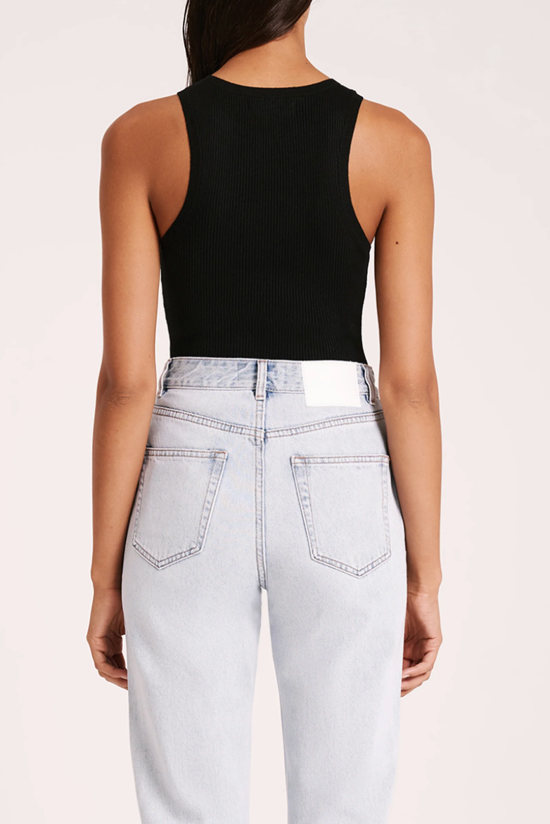 Classic Knit Tank - Black (Fine Rib)