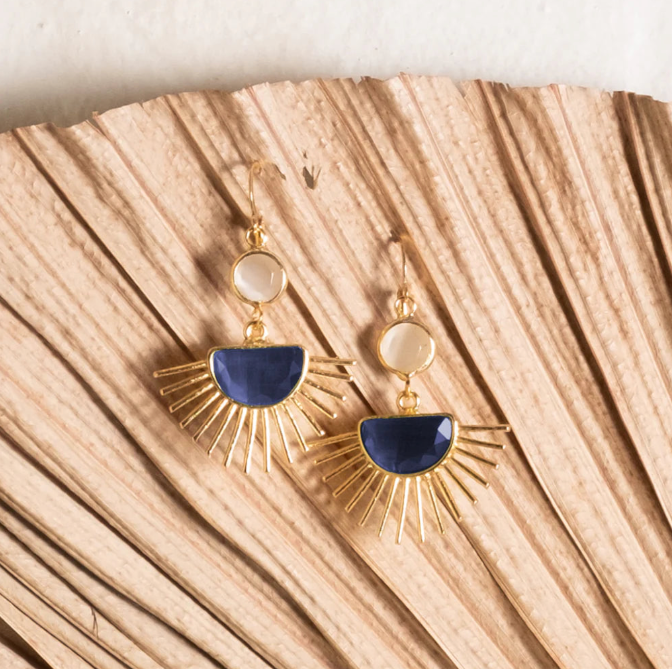 Sunray Drop Earrings - Purple Blue