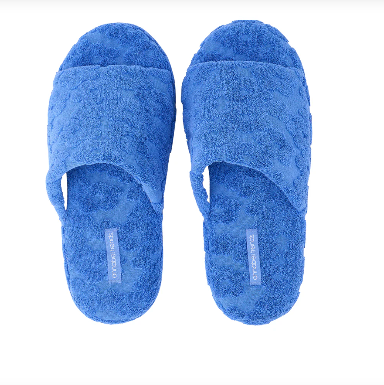 Terry Slippers - Blue Flower