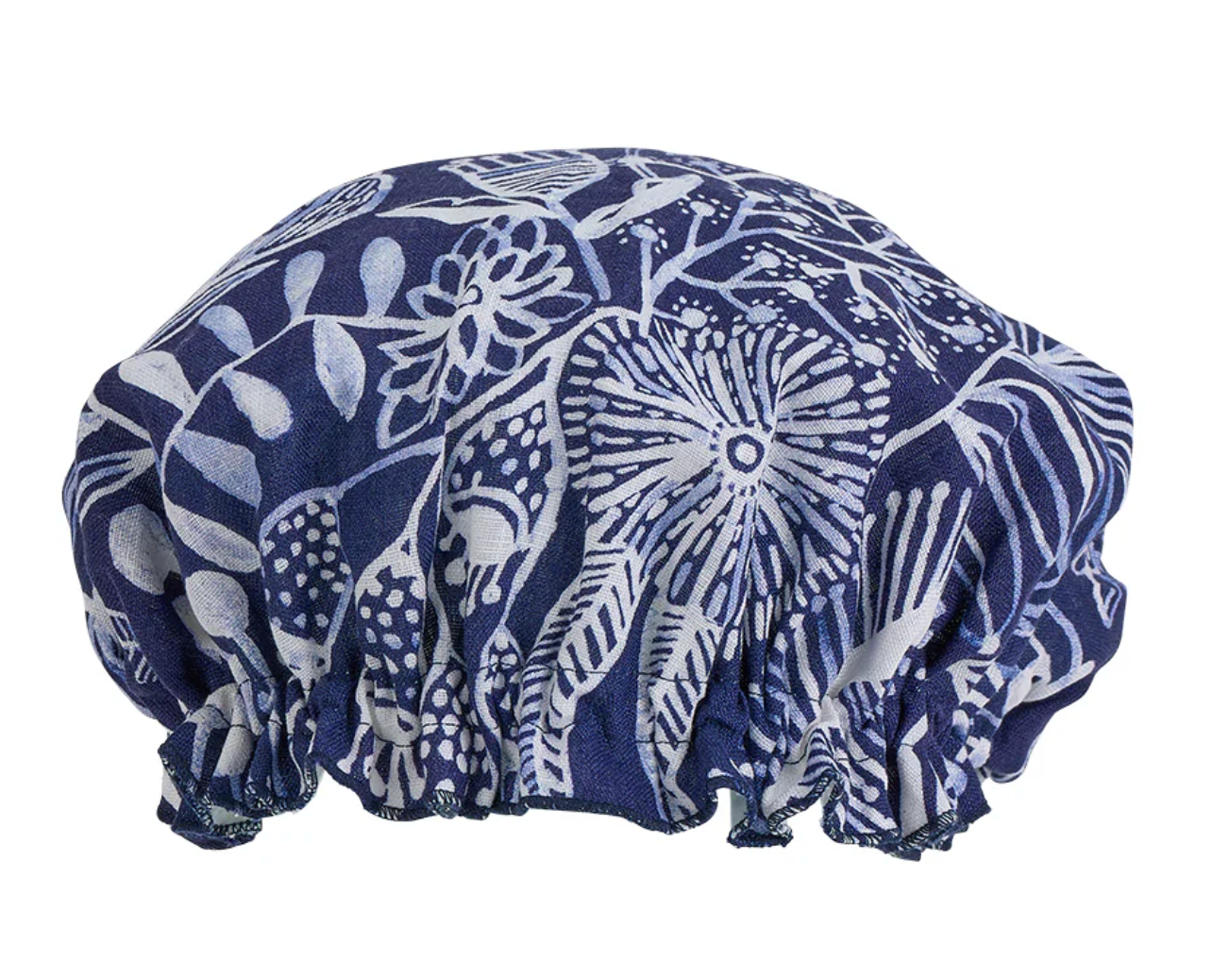 Linen Shower Cap - Navy Natives