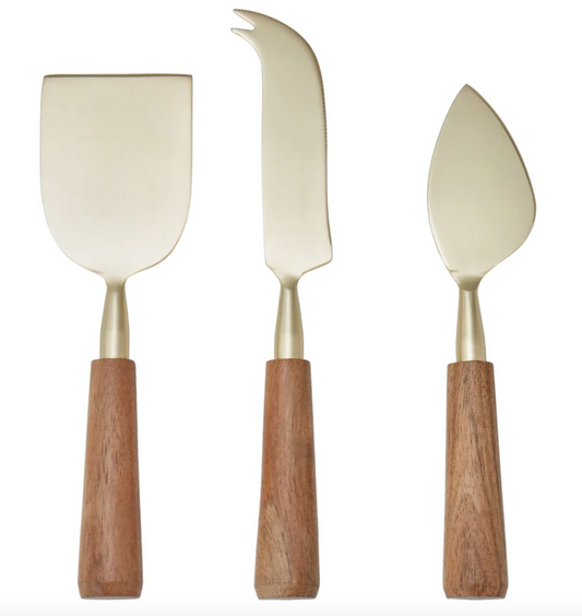 Barker Set of 3 Acacia Wood Cheese Knives Set