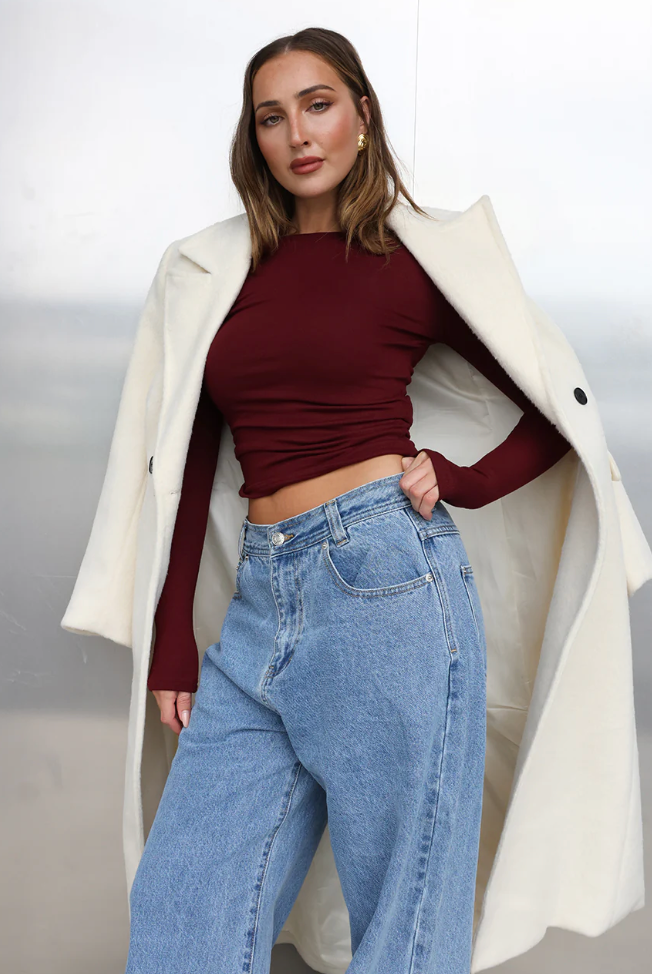 Caden Long Sleeve Top - Shiraz