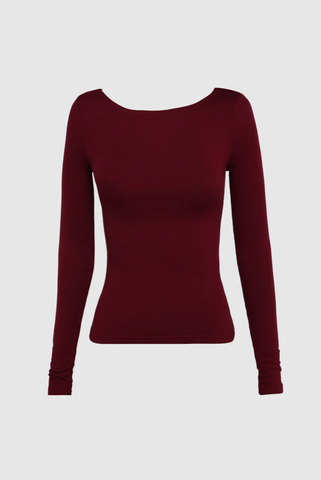 Caden Long Sleeve Top - Shiraz