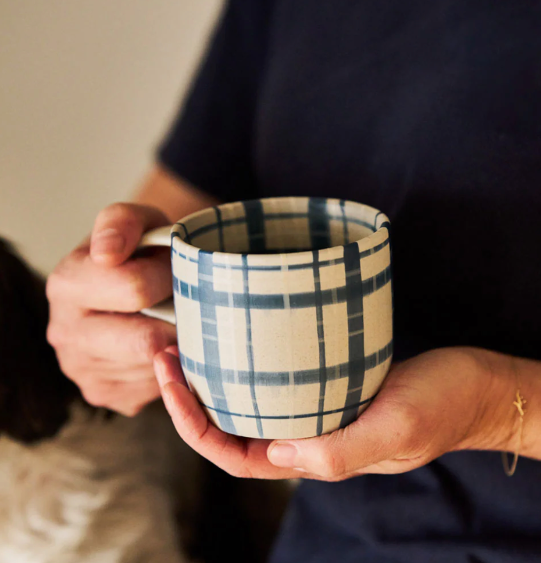 Denim Check Cat's Pyjamas Mug