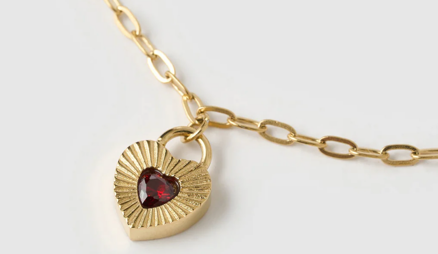 Ruby Heart Bracelet - Red