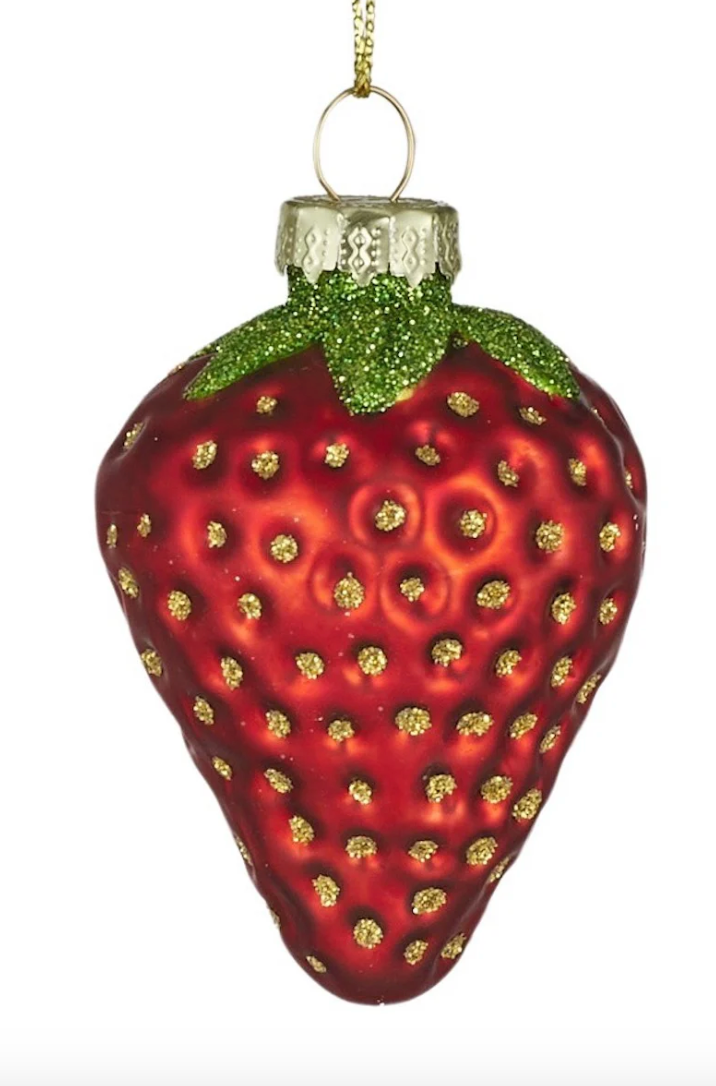 Strawberry Glass Ornament Decoration