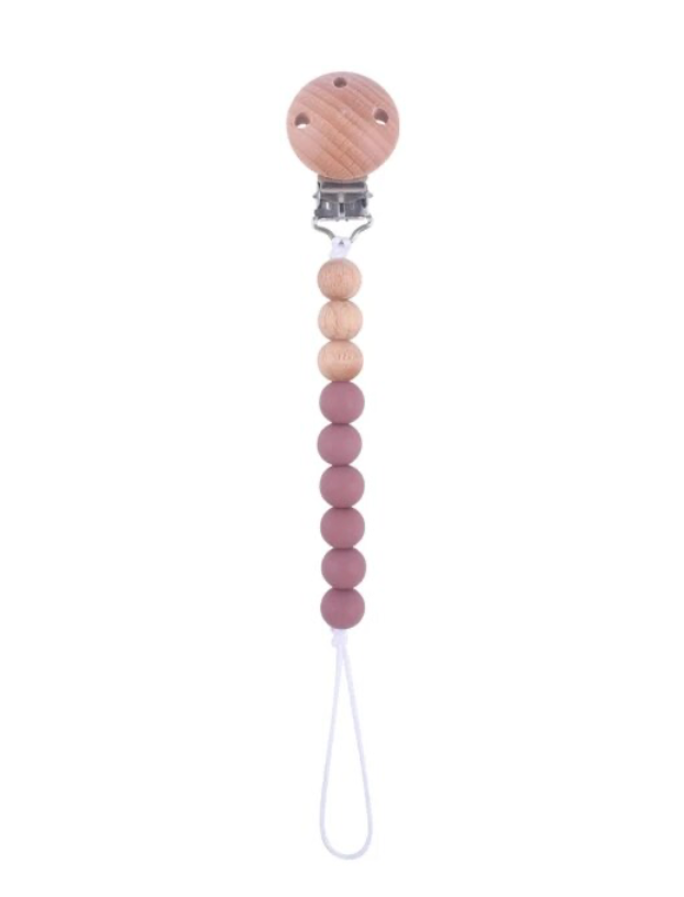 Dummy Clip - Eco Friendly Silicone + Beech Wood Beads