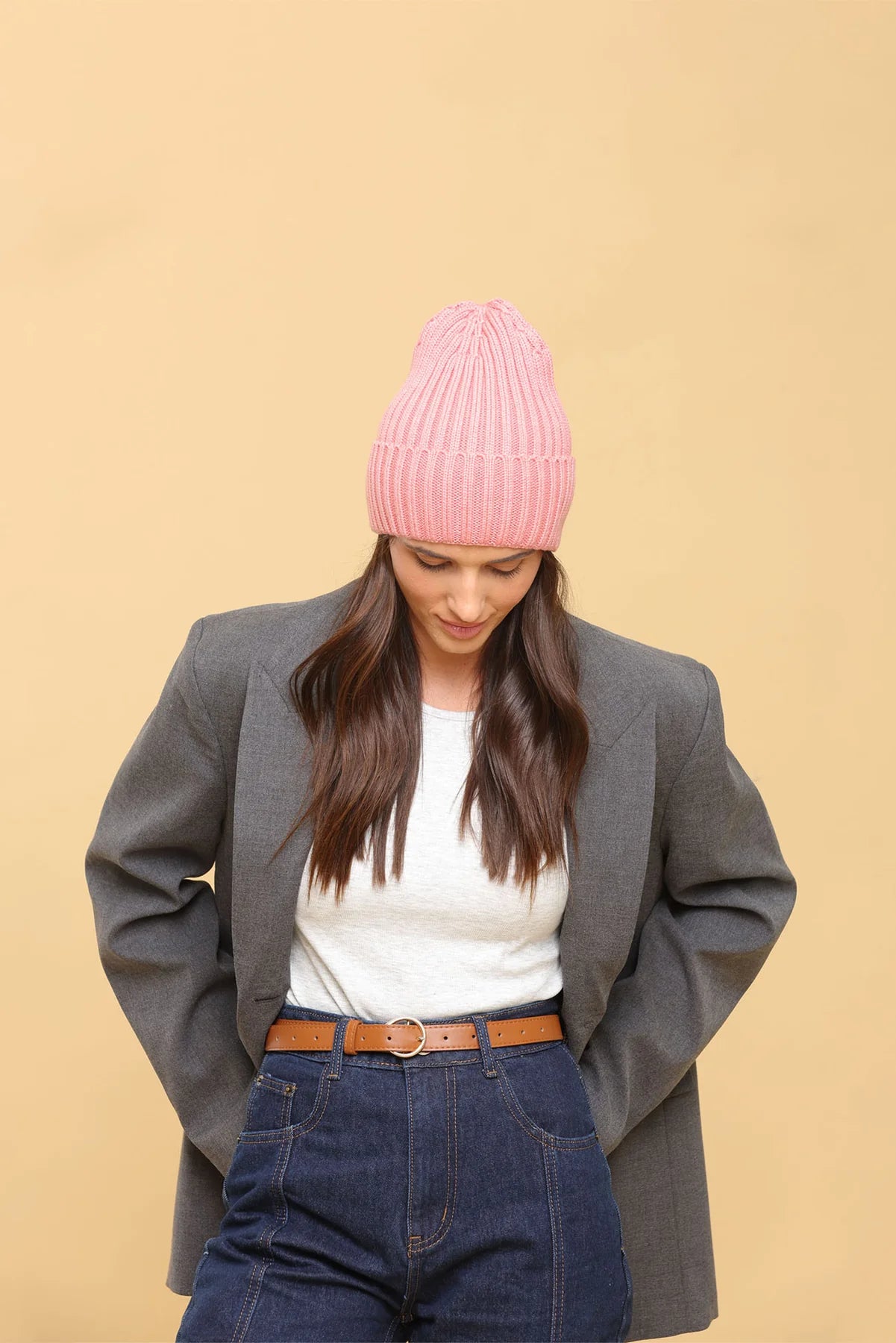 Mia Wool Beanie - Blush