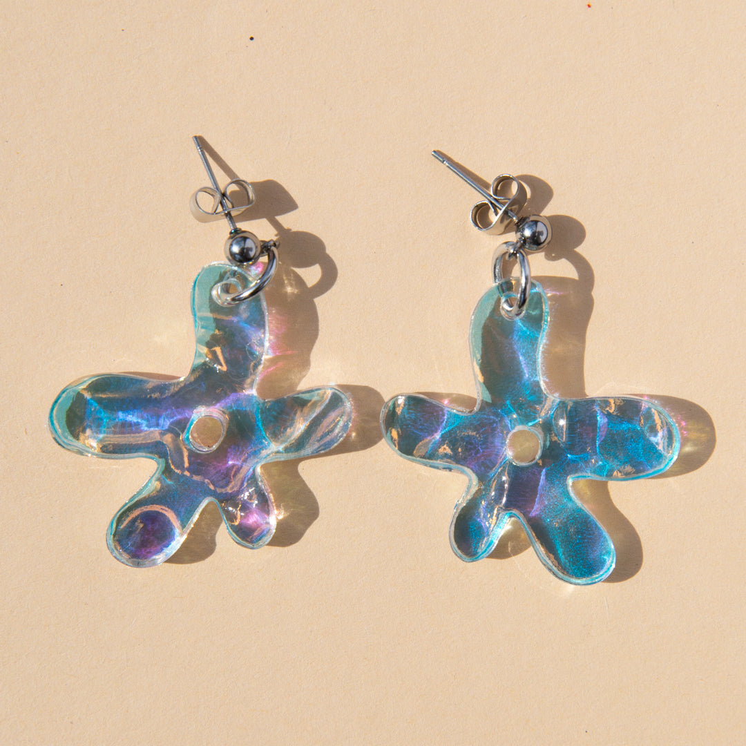 Yuki Earrings - Rainbow/Silver