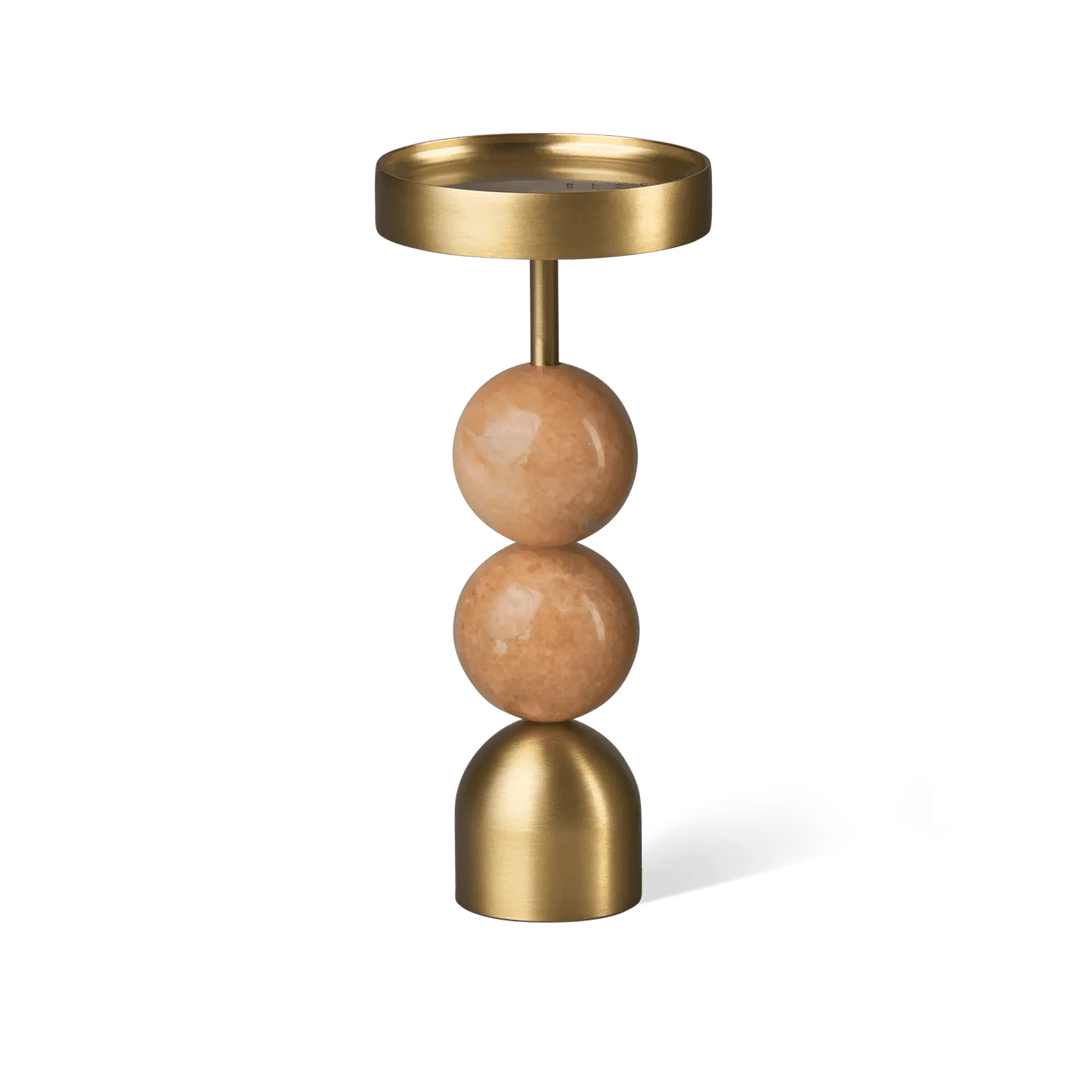 Beaded Fountain Brass Candle Holder - Coral