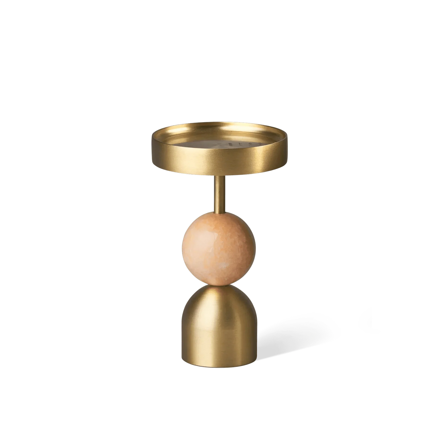 Beaded Fountain Brass Candle Holder - Coral