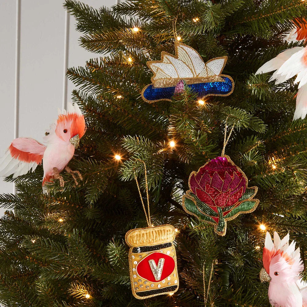 Waratah Sequin Christmas Decoration